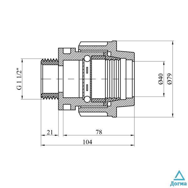 Муфта ПЕ SantehPlast 40x1 1/2" РЗ CV020601 фото