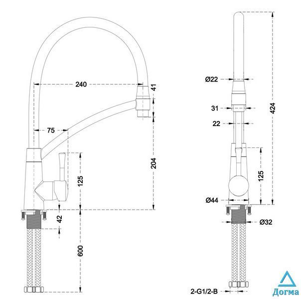 Змішувач для кухні Mixxus Premium ROSSI 017 GRAPHITE (MI6829) 0324d4de-db29-4f4f-b32d-11a1943b5a08 фото