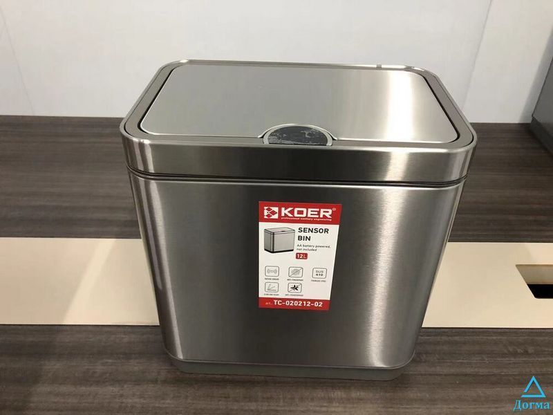 Відро для сміття сенсорне прямокутне Koer TC-020212-02 12 л колір нержавійка (KR5584) c4726f65-fcb9-4cfa-b559-234e808eab31 фото