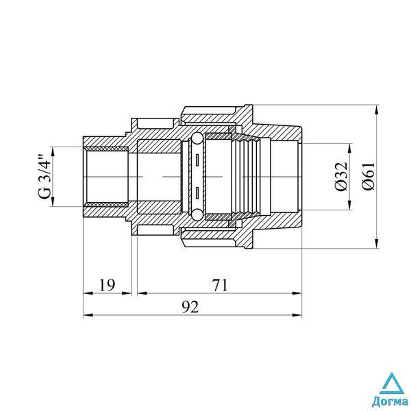 Муфта ПЕ SantehPlast 32х3/4" РВ CV022465 фото