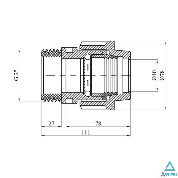 Муфта ПЕ SantehPlast 40x2" РЗ CV020648 фото