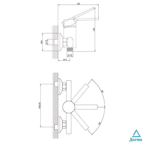 Змішувач для душу Zerix LOR5-B124 (ZX5976) 1a328313-3f89-4667-8b41-0ad3f2ecf6d6 фото