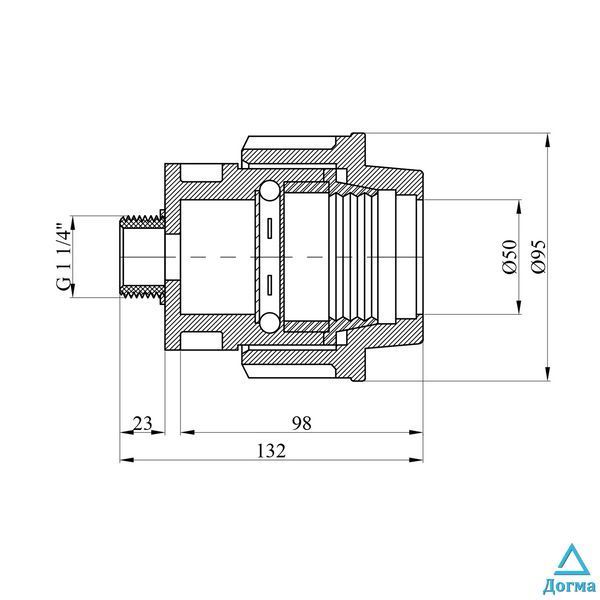 Муфта ПЕ SantehPlast 50x1 1/4" РЗ CV020729 фото