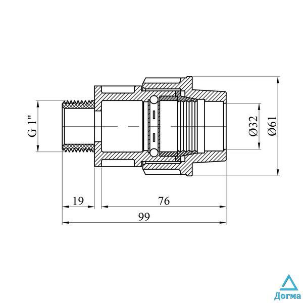 Муфта ПЕ SantehPlast 32x1" РЗ CV020236 фото