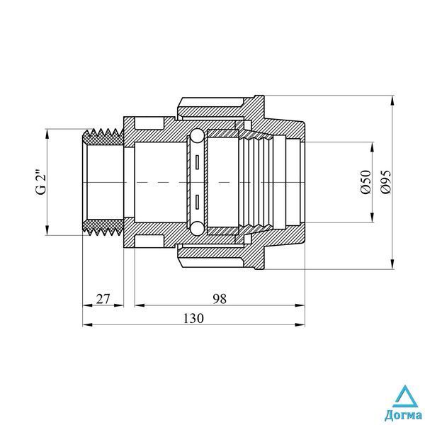 Муфта ПЕ SantehPlast 50x2" РЗ CV020780 фото