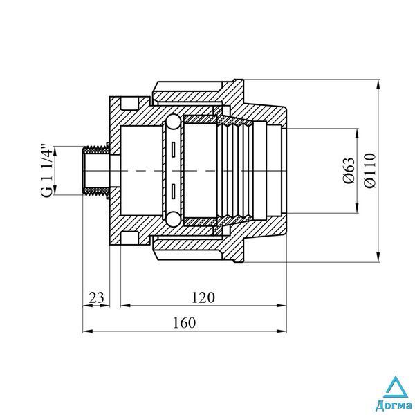 Муфта ПЕ SantehPlast 63x1 1/4" РЗ CV020808 фото